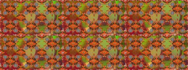 Kumaş desenli papatya çiçeği detayı. Kahverengi renkte çiçekler.