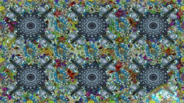 Hint çiçek liyada madalyon deseni. Etnik Mandala süsü. Tekstil, tebrik kartı, boyama kitabı, telefon kılıfı baskı için kullanılabilir. Raster Kına dövme tarzı.