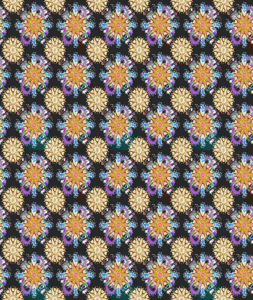 Raster illüstrasyonu. Raster çiçekleri klasik tarzda çizilmiş. Gri ve bej renklerde bahar çiçekleri. Çiçekli, pürüzsüz desen.