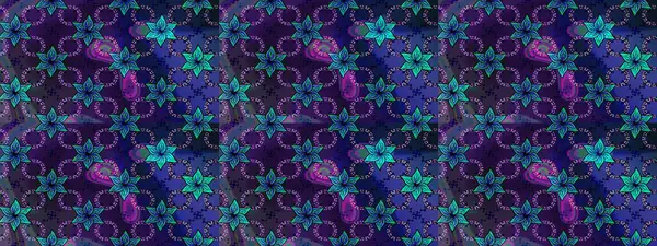 Mavi ve mor renkli yapraklı yabani çiçekler. Raster illüstrasyonu. Suluboya, elle çizilmiş. Taslak arkaplan deseni.