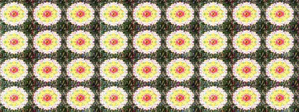 Tarafsız ve yeşil renklerde. Raster illüstrasyonu. Raster illüstrasyonundaki çiçek desenli çizim. Güzel kumaş deseni.