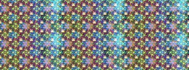 Raster illüstrasyonundaki çiçek desenli çizim. Suluboya tarzında mavi ve kahverengi renkte çiçekler.