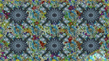 Hint çiçek liyada madalyon deseni. Etnik Mandala süsü. Tekstil, tebrik kartı, boyama kitabı, telefon kılıfı baskı için kullanılabilir. Raster Kına dövme tarzı.