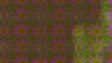 Renkli unsurlarla hareketli arka plan görüntüleri. Çiçekler. Eski model. Bayrak tarzı. Video kaydı. Şablon. Döngü. Kusursuz.. 