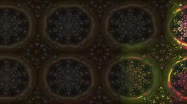 Renkli unsurlarla hareketli arka plan görüntüleri. Çiçekler. Eski model. Bayrak tarzı. Video kaydı. Şablon. Döngü. Kusursuz..