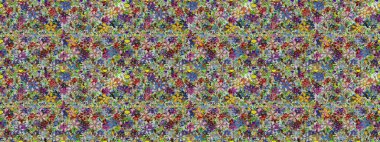 Düz Çiçek Elementleri Tasarım Raster illüstrasyonu. Çiçekli, suluboya desenli kusursuz çiçek deseni. Gri renkli çiçekler. Renkli Bahar Teması: Kusursuz Arkaplan.