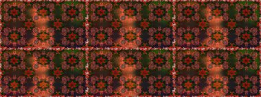 Kahverengi renkli çiçekler. Renkli Bahar Temalı Kusursuz Arkaplan. Sevimli çiçek raster deseni. Düz Çiçek Elementleri Tasarımı.