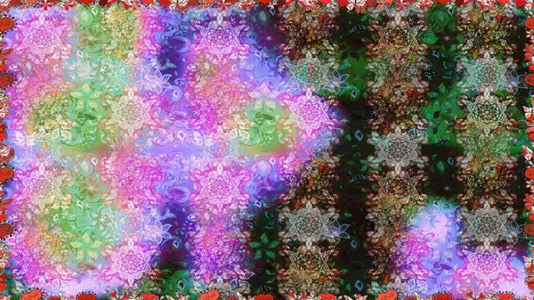 Çiçeklerle suluboya desenli çiçek deseni. Tarafsız ve gri renklerde Asya tekstil tarzında. Raster illüstrasyonu.