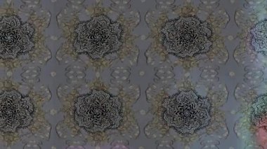 Renkli unsurlarla hareketli arka plan görüntüleri. Çiçekler. Eski model. Bayrak tarzı. Video kaydı. Şablon. Döngü. Kusursuz..