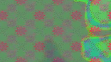 Renkli unsurlarla hareketli arka plan görüntüleri. Çiçekler. Eski model. Bayrak tarzı. Video kaydı. Şablon. Döngü. Kusursuz..