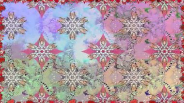 Renkli unsurlarla hareketli arka plan görüntüleri. Çiçekler. Eski model. Bayrak tarzı. Video kaydı. Şablon. Döngü. Kusursuz.. 