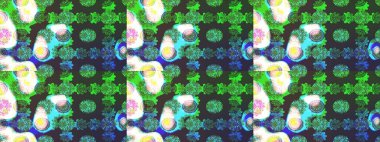 Düz Çiçek Elementleri Tasarımı. Renkli Yaz Temalı eskiz kalıbı. Raster Illustrasyon 'daki Çiçek Deseni' nin son moda çizimi. Yeşil ve gri renkte çiçekler.