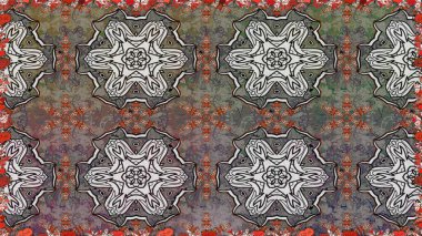 Renkli Bahar Temalı Kusursuz Arkaplan. Gri ve kahverengi renkli çiçekler. Düz Çiçek Elementleri Tasarımı. Güzel çiçek deseni..