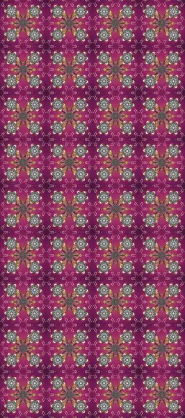 Süslü raster dekorasyonu. Lüks, kraliyet ve Viktorya dönemi konsepti. Mor, gri ve kahverengi renklerde altın element. Mor, gri ve kahverengi yerine altın rengi klasik barok çiçekli desenler..