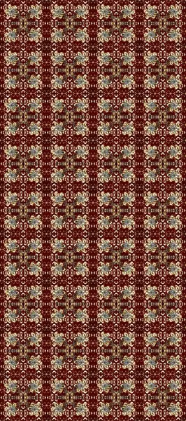 Noel, kar tanesi, yeni yıl 2019. Kahverengi, bej ve kırmızı renklerde altın elementlerle kusursuz klasik desen.