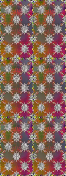 Kahverengi renkli çiçekler. Kusursuz çiçek deseni. Raster illüstrasyonu. Asya tekstil tarzında. Raster illüstrasyonu.