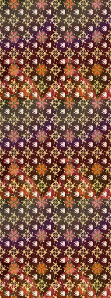 Çiçek deseni. Kahverengi renkli çiçekler. Şatafatlı bahar bahçesi dokusu. Raster illüstrasyonu. Kahverengi renkte çiçek çizimi.