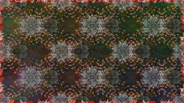 Çiçek deseni. Çiçeksiz arka plan. Şatafatlı bahar bahçesi dokusu. Raster illüstrasyonu.