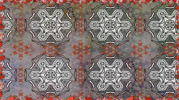 Karalama çiçeği. Düz Çiçek Elementleri Tasarımı. Raster illüstrasyonu. Zentangle soyut çiçekleri. Güzel kumaş deseni. Renkli Bahar Teması Kusursuz Arkaplan.