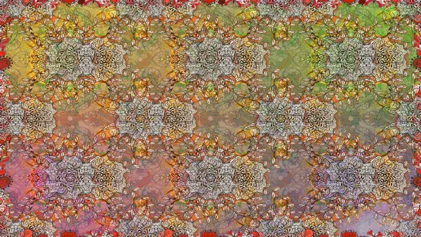 Kusursuz çiçek deseni duvar kâğıdı olarak kullanılabilir. Raster illüstrasyonu. Kahverengi ve bej renkli çiçekler.