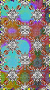 Çiçeksiz desenli arka plan, yaz çiçekleri. Gri ve kahverengi renkli çiçekler. Düz Çiçek Elementleri Tasarımı. Renkli Bahar Teması Kusursuz Arkaplan.