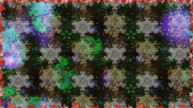 Küçük çiçekte hoş bir çiçek deseni var. Çiçeksel elementlerle süslenmiş zarif raster dokusu. Gri ve yeşil renklerde parlak çiçeklerle soyut ve pürüzsüz desen.