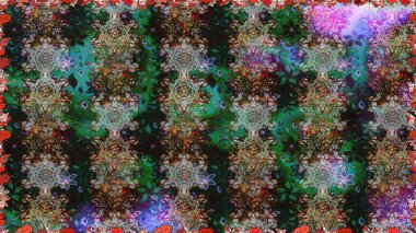 Millefleur 'lar. Küçük gri ve kahverengi renkte oldukça eski bir besin torbası deseni, çiçekler. Tekstil, kumaş, kapaklar, duvar kağıtları, baskı, naylon, yapıştırma, örgü, dekupaj için çiçeksiz arkaplan.