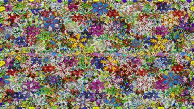 Gri ve nötr renkte çiçekler. Düz Çiçek Elementleri Tasarımı. Renkli Bahar Temalı Kusursuz Arkaplan. Güzel çiçek deseni..