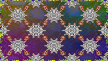 Raster illüstrasyonu. Gri ve kahverengi renkte zarif çiçekli suluboya. Düz Çiçek Elementleri Tasarımı. Renkli Bahar Teması Kusursuz Arkaplan.