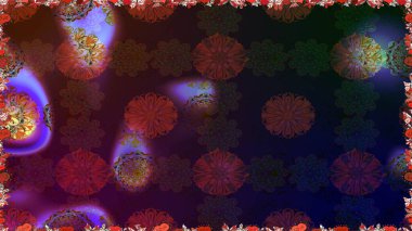 Kahverengi ve gri renklerde parlak çiçekli halı ile kusursuz desen.