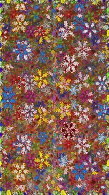 Çiçekler, suluboya ile sorunsuz çiçek desenli. Raster desen. Fantezi kumaş deseni.