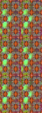 Parlak renkli fantezi çiçekleri, yapraklar, kahverengi ve yeşil renkli tomurcuklar kahverengi ve yeşil. Çiçeksiz desenli, suluboya elle çizilmiş elementler..