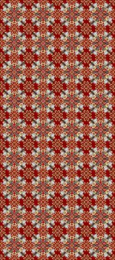 Altın çiçekli, pürüzsüz desen. Barok tarzında altın çiçekli süs. Damask arkaplanı. Kırmızı, kahverengi ve bej renklerde altın bir element.