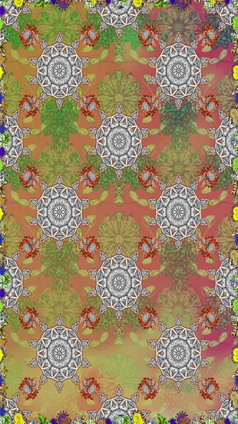 Nazik, narin çiçek arkaplanı. Çiçekli karalama şeklinde Raster çiçek deseni. Gri ve kahverengi renkte çiçekler.