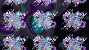 Siyah renkli çiçekler. Küçük çiçekte sevimli çiçek deseni var..