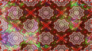 Çiçek. Kusursuz dekoratif arka plan, çiçek mandala. Kahverengi ve nötr renklerde. Raster illüstrasyonu.