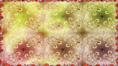 Çiçekler bej ve nötr renklerde. Renkli Yaz Temalı Kusursuz Arkaplan. Sevimli çiçek raster deseni. Düz Çiçek Elementleri Tasarımı.