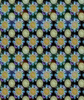 Renkli Bahar Temalı Kusursuz Arkaplan. Raster illüstrasyonu. Çiçekli, suluboya desenli kusursuz çiçek deseni. Düz Çiçek Elementleri Tasarımı. Tarafsız ve mavi renkte çiçekler.