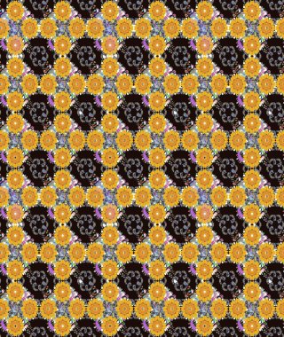 Raster illüstrasyonu. Kusursuz desenli, modaya uygun kumaş deseni. Renkli Bahar Temalı Kusursuz Arkaplan. Şirin çiçek elementleri. Düz Çiçek Elementleri Tasarımı.