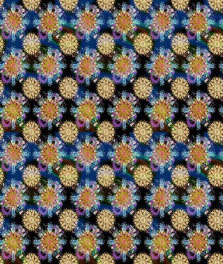 Flowers pattern. Colour Spring Theme seamless pattern Background. Flat Flower Elements Design. Seamless Chichi fabric pattern. Raster illustration.