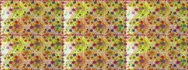 Suluboya stilinde sarı ve yeşil renklerde. Raster illüstrasyonu. Pürüzsüz bahar deseni ve küçük çiçekler.