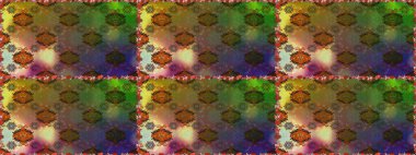 Renkli Bahar Temalı Kusursuz Arkaplan. Kahverengi renkli şirin çiçek deseni. Raster Modaya uygun kumaş deseni. Düz Çiçek Elementleri Tasarımı.