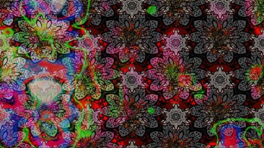 Raster illüstrasyonundaki çiçek desenli çizim. Suluboya tarzında siyah renkte çiçekler.