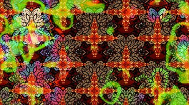 Renkli çizim kalıbı. Çiçek arkaplan. Çiçek duvar kâğıdı. Raster illüstrasyonu. Siyah renklerde sevimli tekstil.