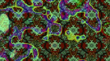 Çiçek buketleriyle klasik bir eskiz şekli. Raster illüstrasyonu. Yeşil renklerde.