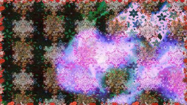 Düz Çiçek Elementleri Tasarımı. Renkli Yaz Temalı Kusursuz Arkaplan. Raster Illustrasyon 'da moda olmayan çiçek deseni. Tarafsız ve gri renkte çiçekler.