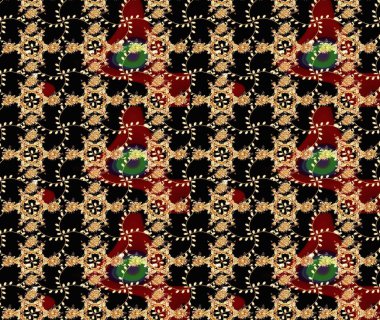 Çiçekler suluboya seamless modeli. Raster şık kumaş deseni.