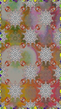 Gri ve kahverengi renkli çiçeklerle kusursuz çiçek deseni. Suluboya tarzında gri ve kahverengi renkte çiçekler.