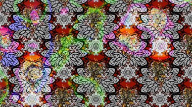 Çiçekli karalama şeklinde Raster çiçek deseni. Yumuşak, bahar çiçekli arka plan. Gri renkli çiçekler.