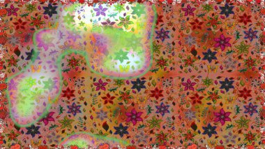 Sevimli çiçek desenli küçük çiçek. Raster resim. Dikişsiz Tony kumaş desen. Moda kumaş deseni.